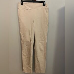 J. McLaughlin Cream Straight-Leg Trousers